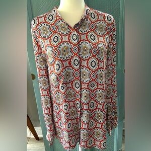 Michael Kors woven top with double breasted pockets